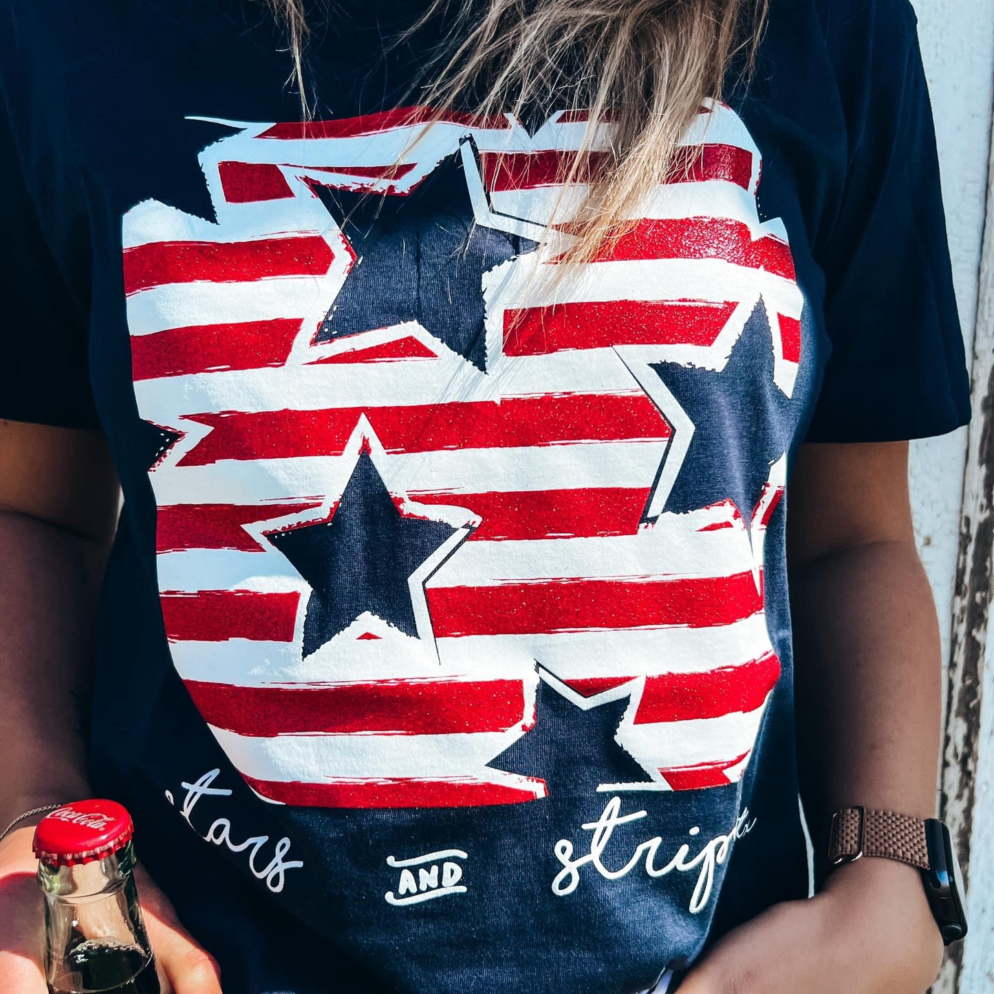 Stars & Stripes Glitter Tee PREORDER