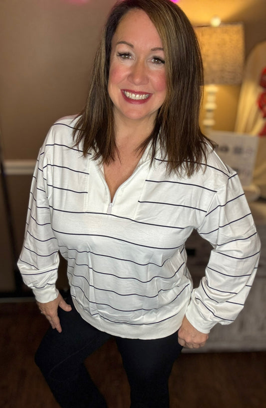 Striped V-Neck Top