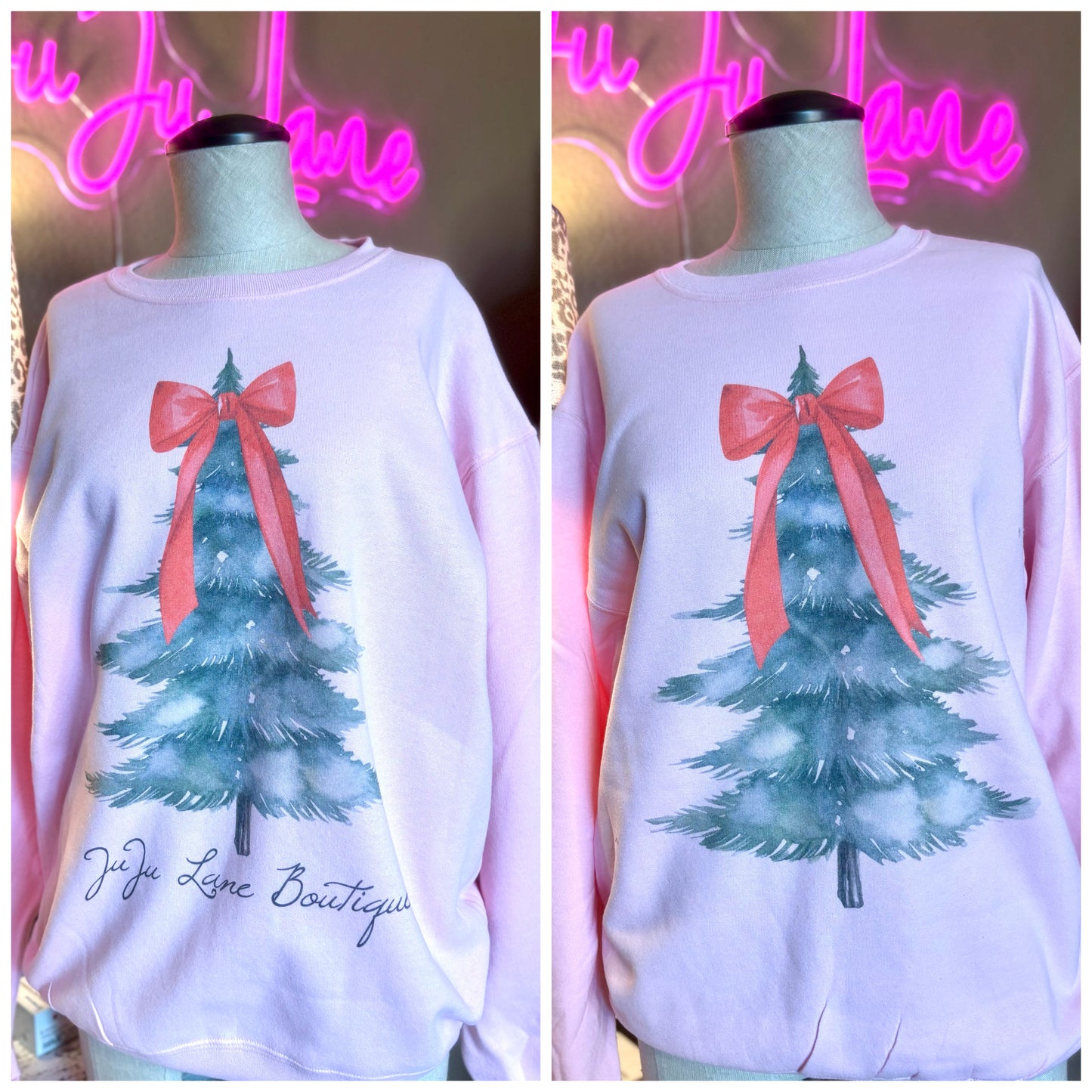 Pink Christmas Tree Sweatshirt