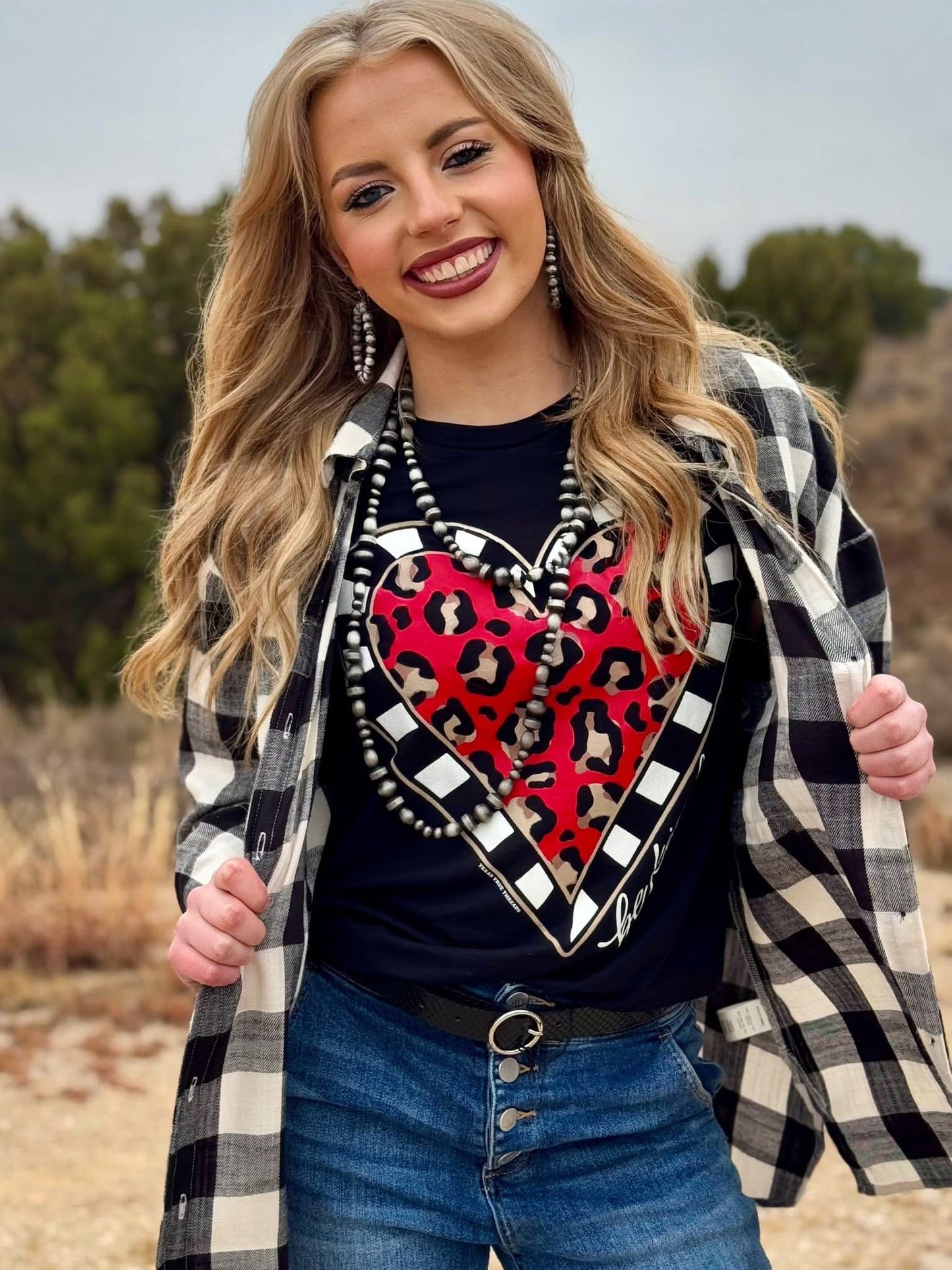 Be Kind Leopard Heart Tee