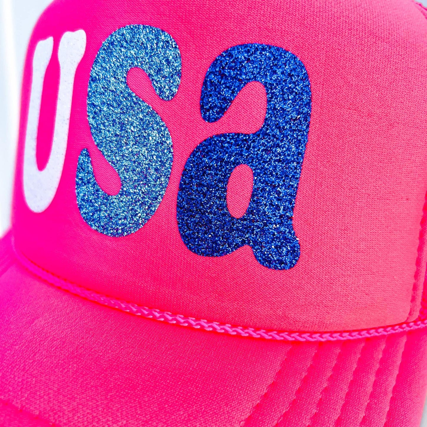 Neon Pink USA hat