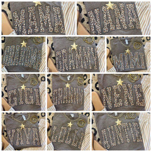 Leopard Name Tees Preorder