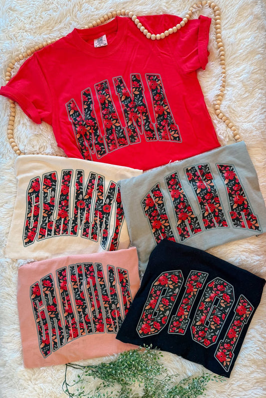 Floral Custom Name Tees