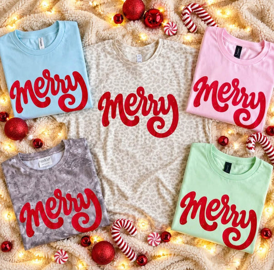 Distressed Merry Tees PREORDER