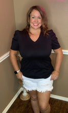 Load image into Gallery viewer, Puff Sleeve V-neck Tee - 3 colors
