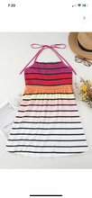 Load image into Gallery viewer, Striped Smocked Halter Dress