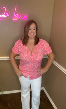 Load image into Gallery viewer, Hot Pink Ditsy Print Top