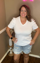 Load image into Gallery viewer, Puff Sleeve V-neck Tee - 3 colors