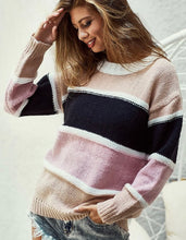 Load image into Gallery viewer, Pink Colorblock Sweater