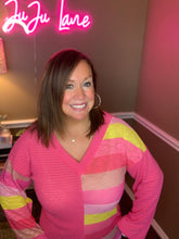 Load image into Gallery viewer, Hot Pink Striped Top