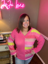 Load image into Gallery viewer, Hot Pink Striped Top