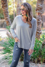 Load image into Gallery viewer, Basic Long Sleeve V-Neck Tee - 3 color options