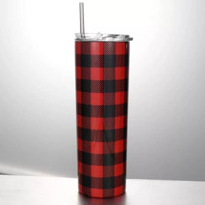 Buffalo Plaid Stainless Steel Tumbler