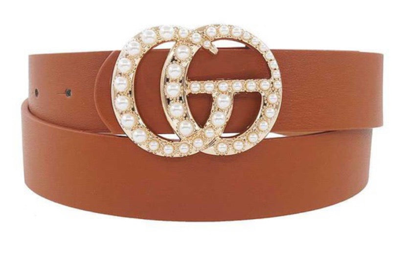 Cognac Pearl Belt