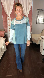 Colorblock Raw Stitch Top - 2 colors