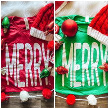 Load image into Gallery viewer, Merry Tees - Red or Green